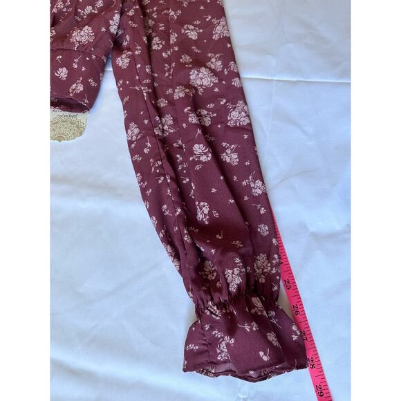 Altar’d State Women’s NWT Mauve Floral Puff Sleeve Crop Top - XL - Picture 10 of 10